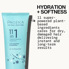 Pacifica Ingrédients à base de plantes — eau de coco et B5 pour douceur.