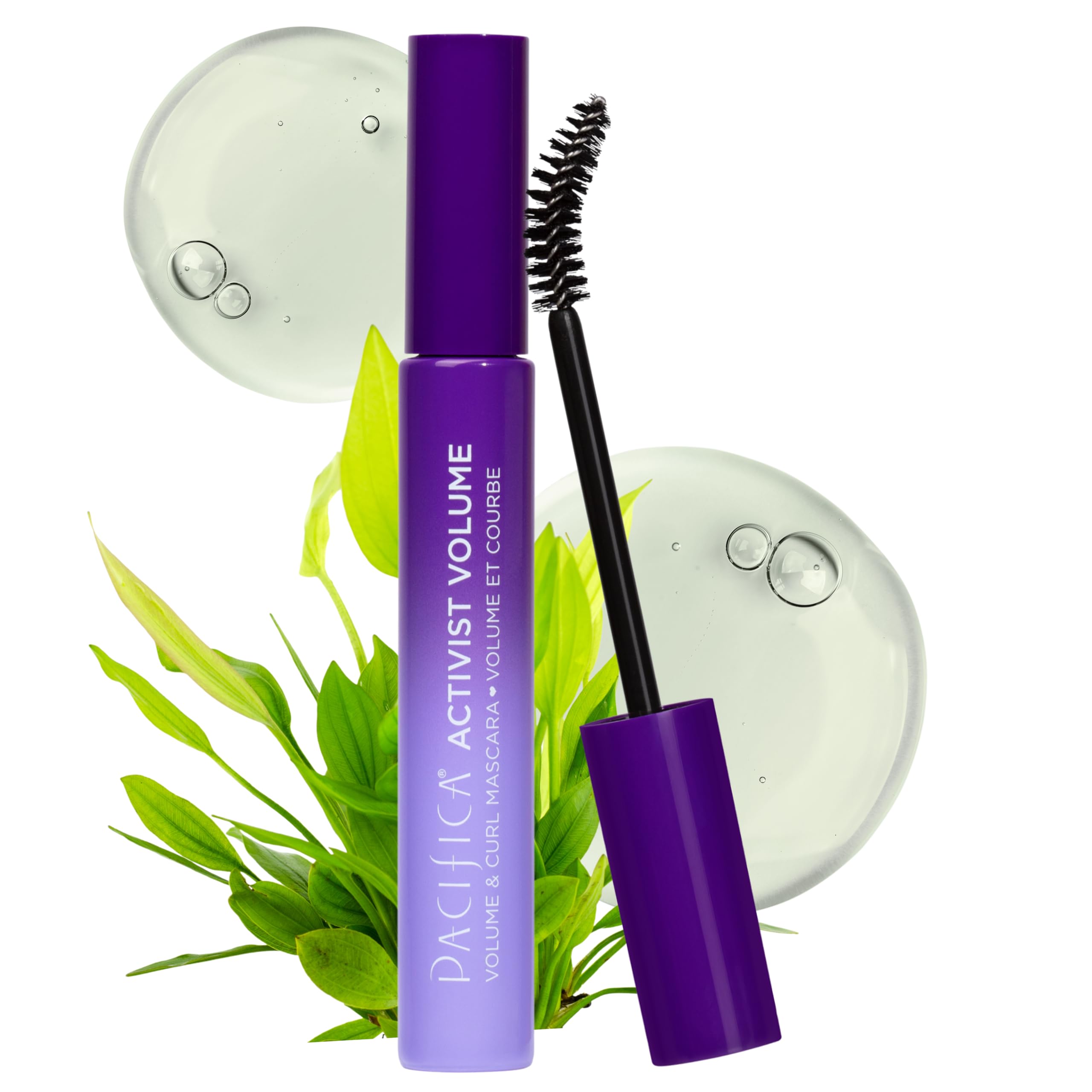 Pacifica Mascara curlant cils – brosse courbe végane offrant volume durable