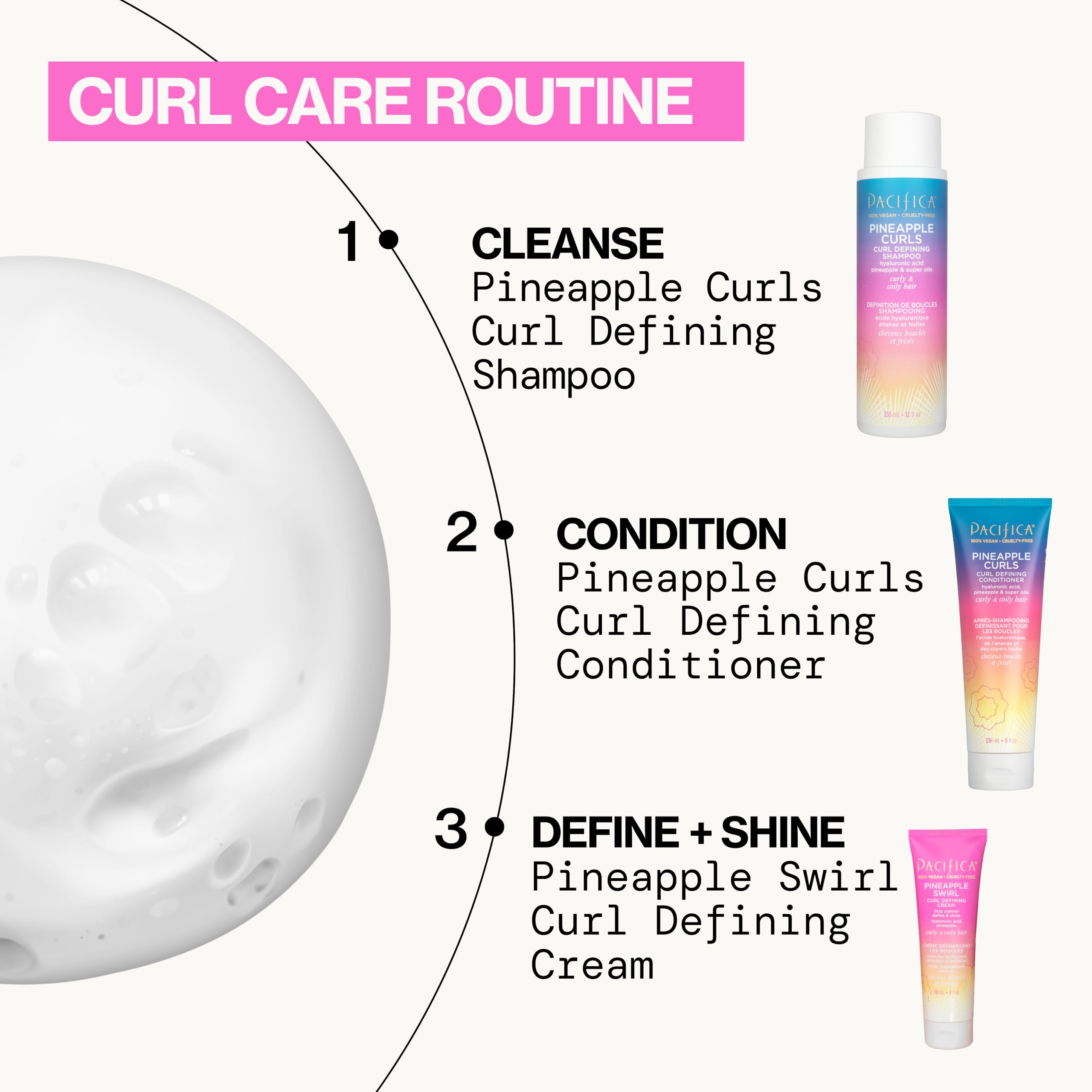 Pacifica Nourrissant Boucles Après-Shampooing: boucles hydratées et faciles à Coiffer.