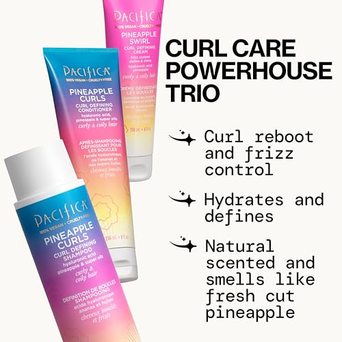 Pacifica Pineapple Curls Après-Shampooing: démêlage facile et boucles brillantes.