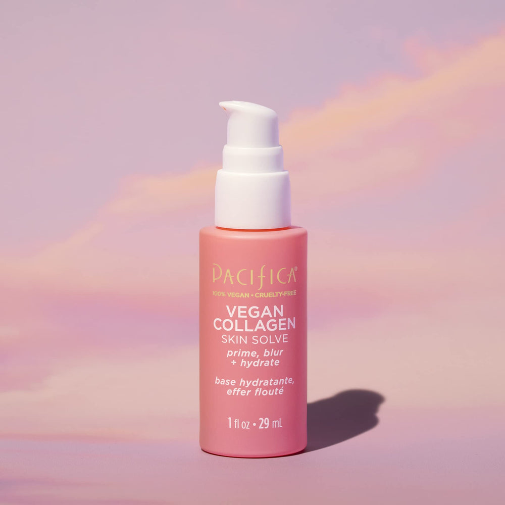 Pacifica Vegan Collagen Skin Solve Primer, contient acide hyaluronique qui repulpe et lisse les ridules.