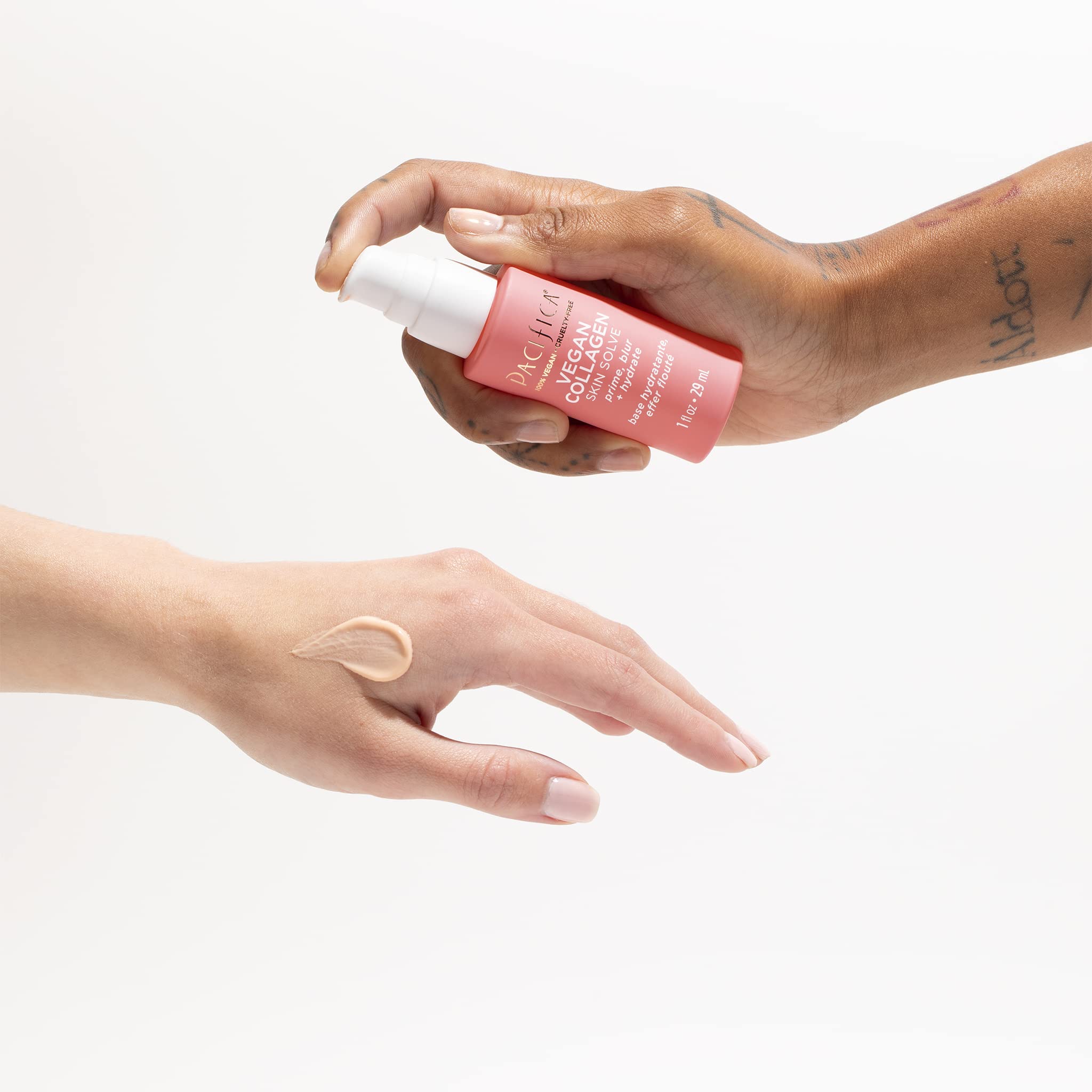 Pacifica Vegan Collagen Skin Solve Primer, hydratation active pour une peau rebondie.