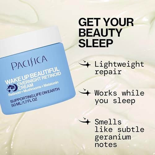 Pacifica Reveil-Beaute – acide hyaluronique pour hydratation durable tout au long de la nuit.