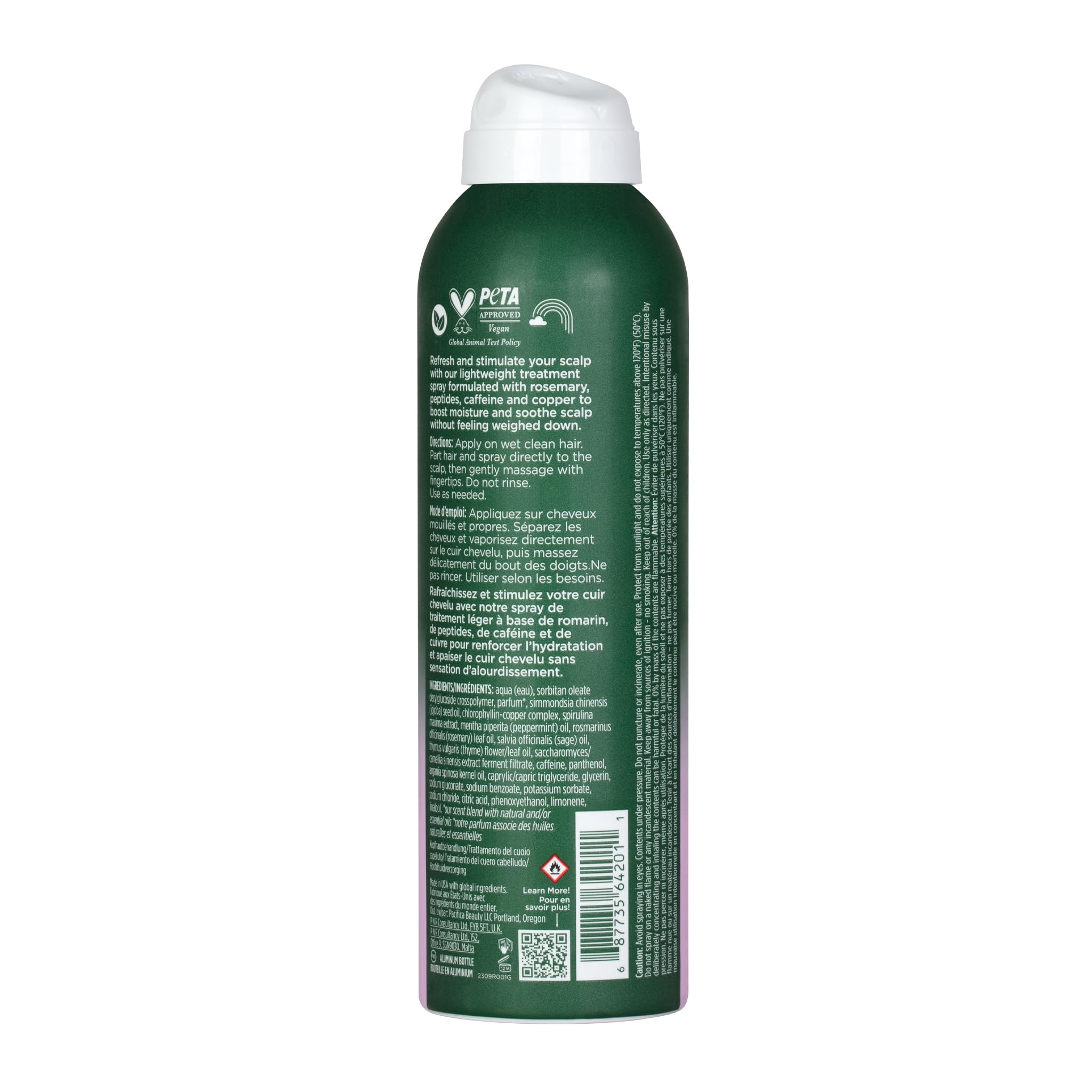 Sérum Pacífica vegan et cruelty-free respectant cheveux et planète.
