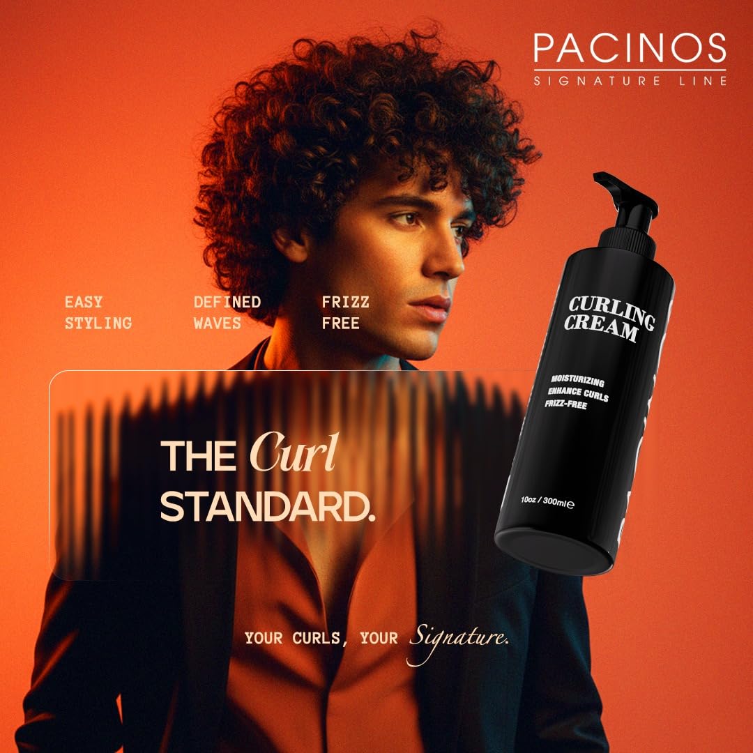 Pacinos Curling Cream provides frizz control for a sleek finish.