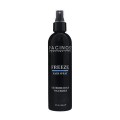 Pacinos Freeze Hair Spray bottle front for all-day hold and premium styling.