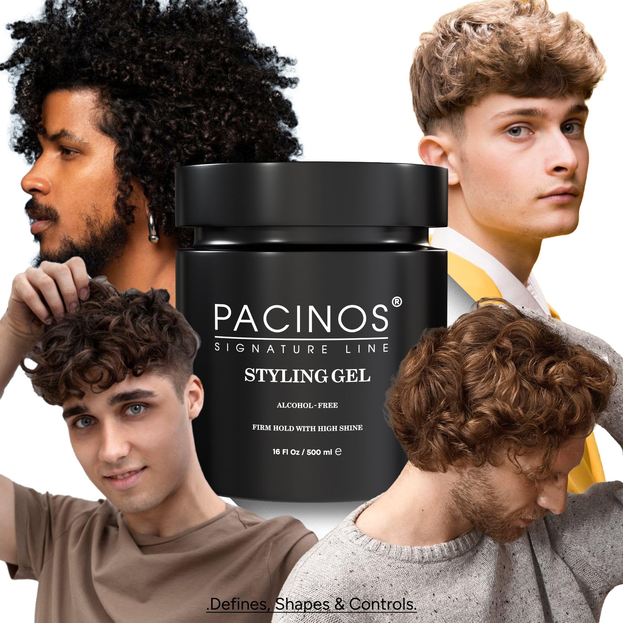 Pacinos Gel Coiffant : fini brillant et soyeux pour un look soigné.
