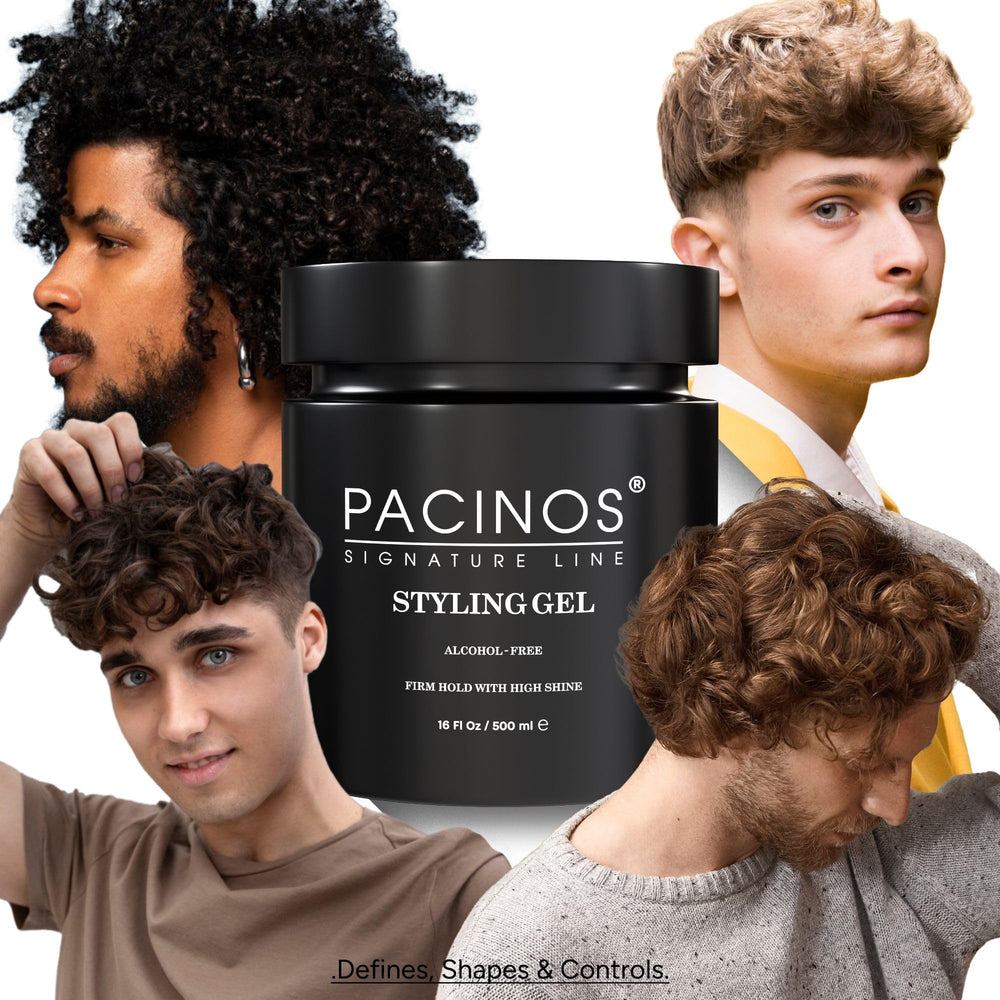 Pacinos Gel Coiffant : fini brillant et soyeux pour un look soigné.