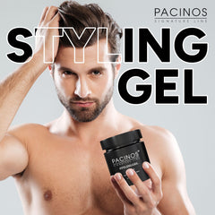 Pacinos Gel Coiffant : massage des cheveux pour style polyvalent et facile.