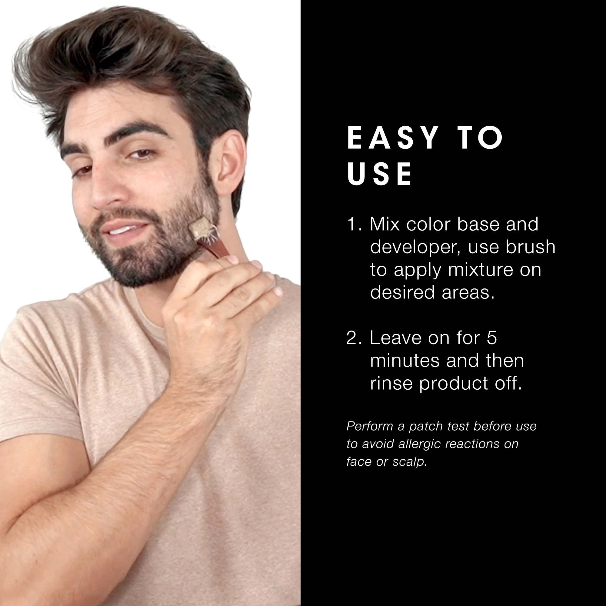 Pacinos pinceau applicateur barbe, outil précis pour coloration barbe.