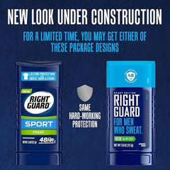 Pack de six Right Guard Sport bâton invisible pour une protection continue.