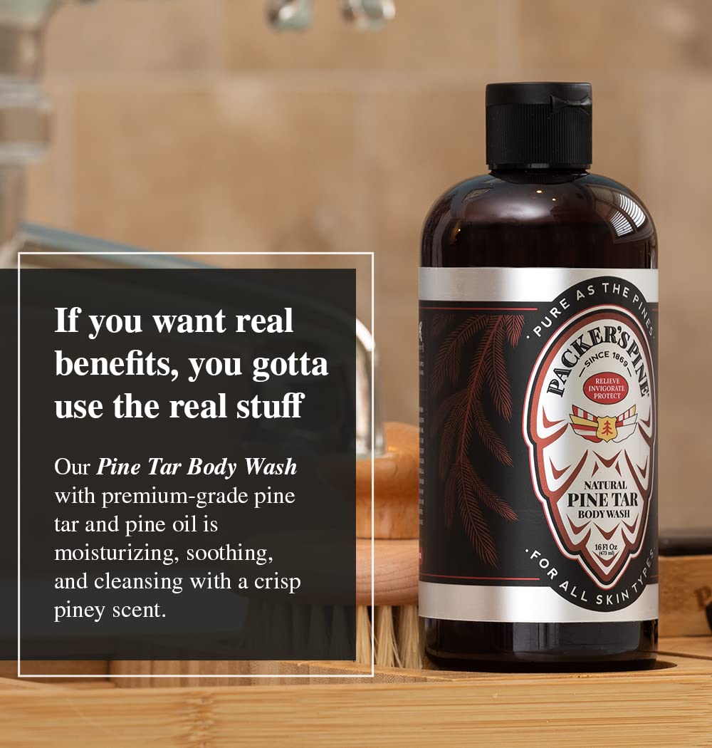 Packer's Pine Tar: vue rapprochée de l'étiquette du produit