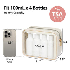 Sac transparent Packism robuste avec fermeture fiable, durable en voyage