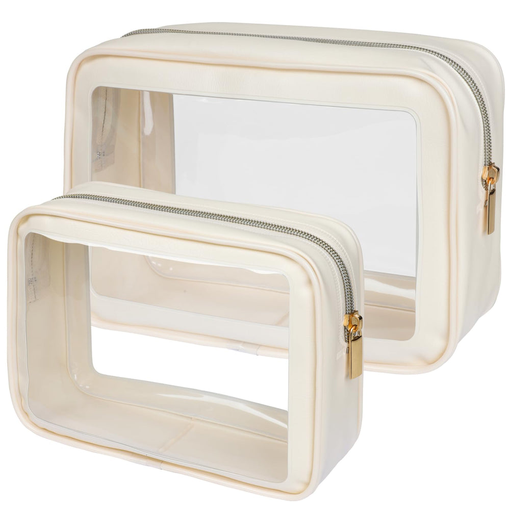 PACKISM sac de toilette transparent grand ouvert pour organiser les cosmétiques lors des voyages.