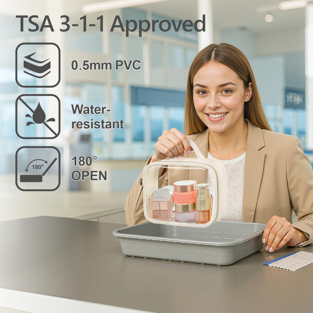 PACKISM Sac toilette transparent grand, rangement clair pour articles volumineux.