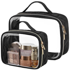 PACKISM sac-toilette transparent moyen avec poignee, rangement pratique et accès rapide en voyage.
