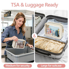 PACKISM sac de toilette transparent moyen ouvert pour les articles d'hygiène en déplacement.