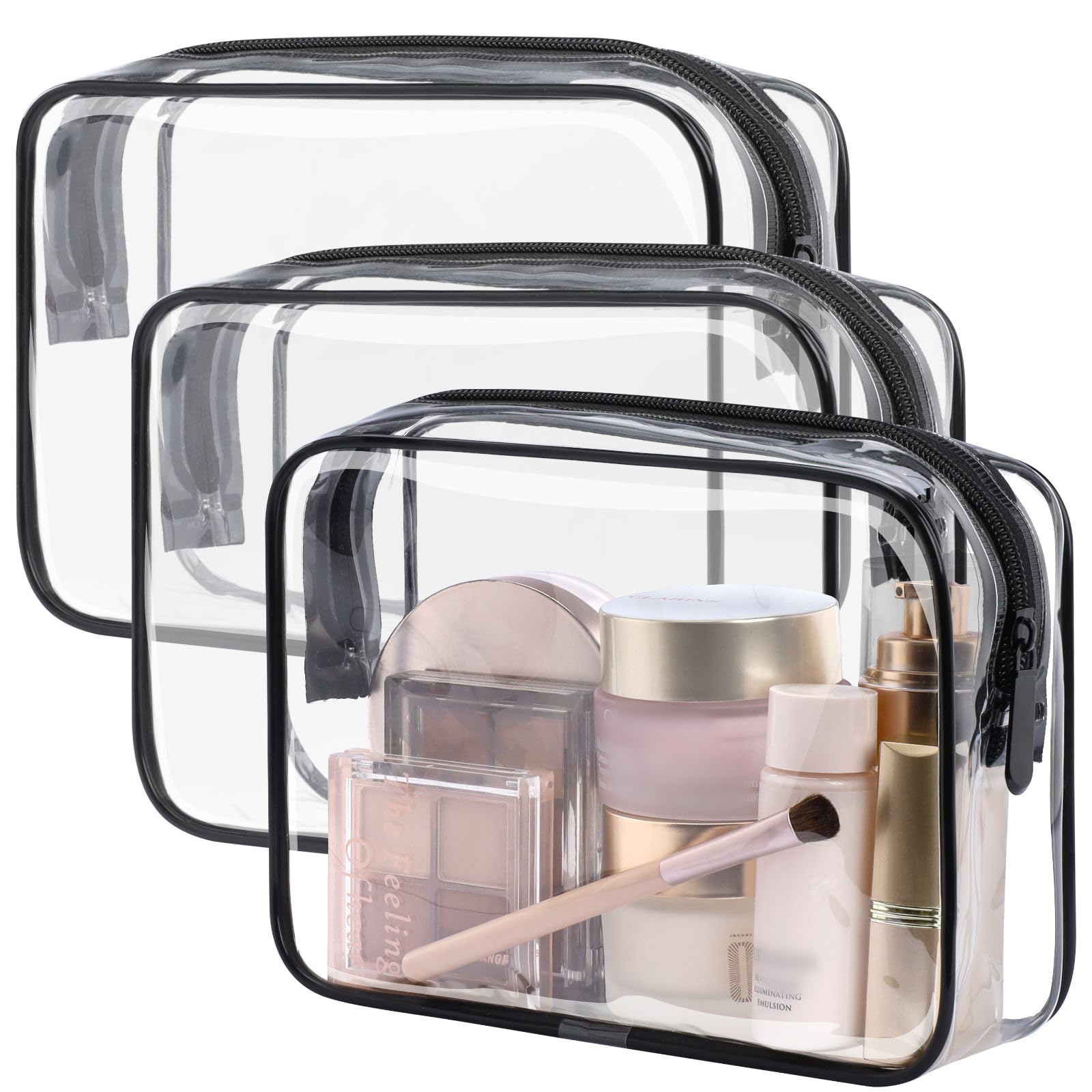 PACKISM trousse transparente moyenne pour maquillage et essentiels en voyage