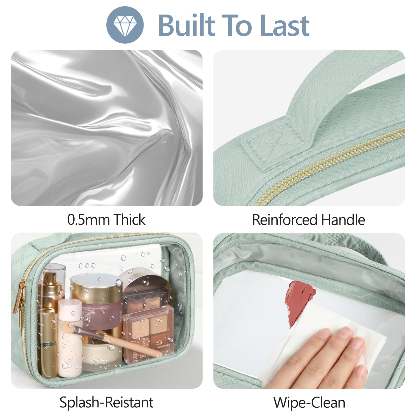 Packism trousse transparente avec sachet désodorisant inclus pour limiter les odeurs.