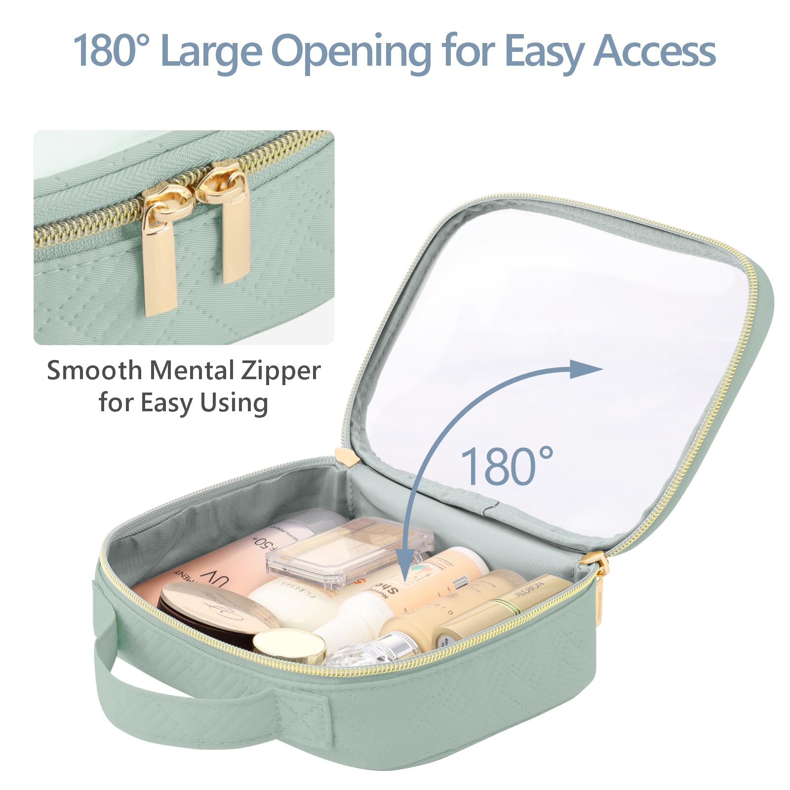 Packism trousse transparente en PVC clair, contenus facilement identifiables.