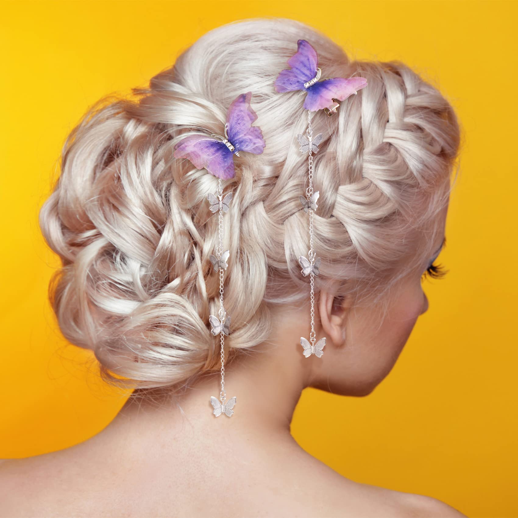 Barrette PAGOW papillon glamour cristal, effet scintillant sur les cheveux