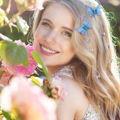 Barrette PAGOW papillon pompon rose, idéal pour assortir une tenue