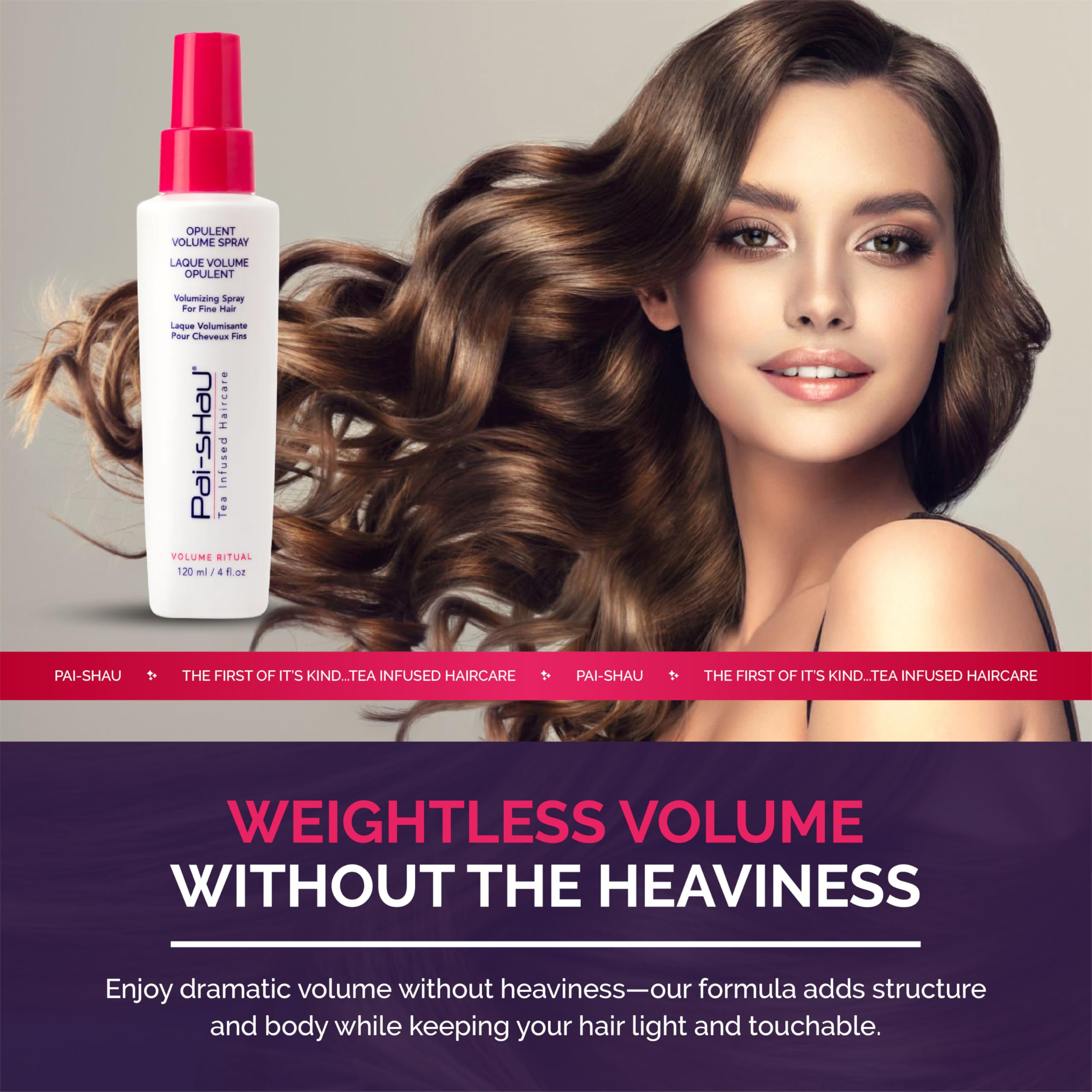 Pai-Shau Opulent Volume Spray — brillance accrue et douceur grâce au complexe thé Signature.
