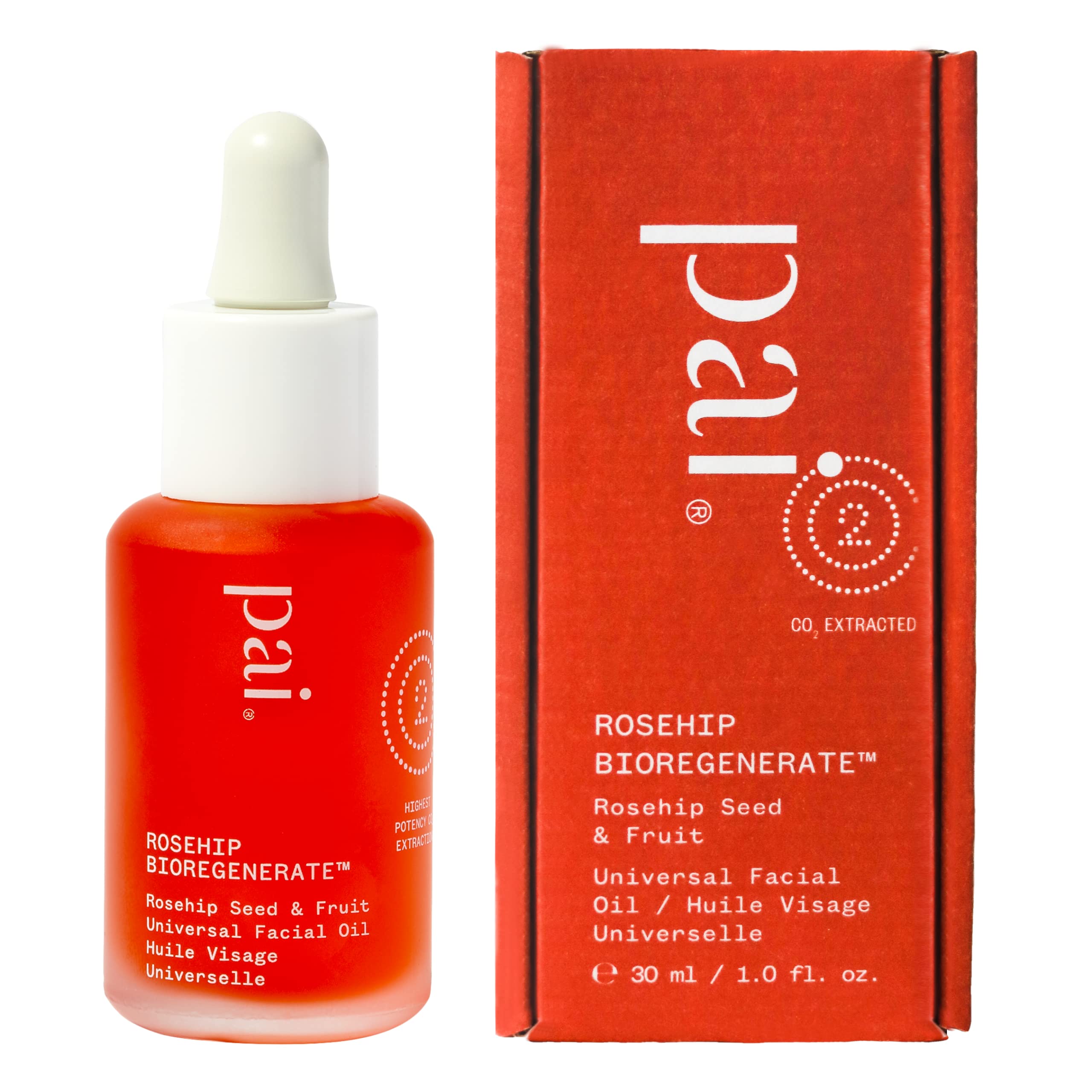 PAI SKINCARE huile rose musquée bouteille pipette, hydratation légère et nourrissante.