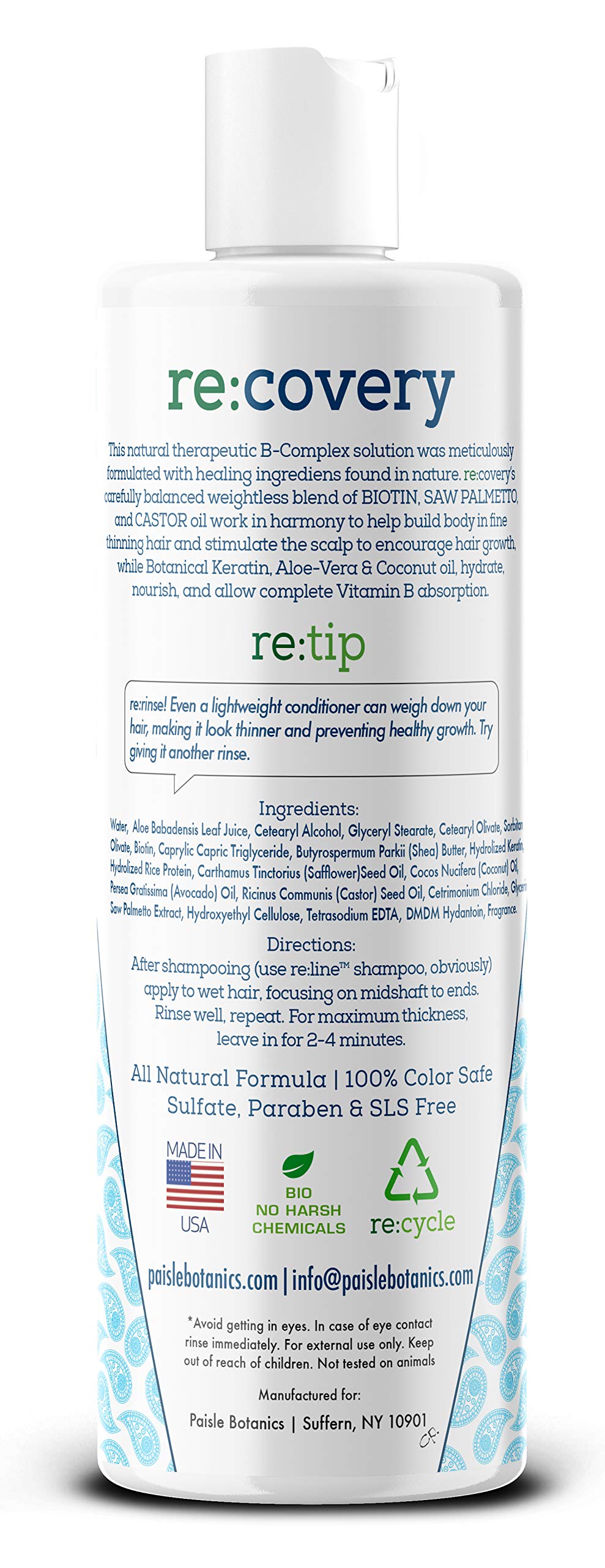 Paisle Botanics Biotin Cheveux Teints — adapté aux cheveux colorés et sensibles.