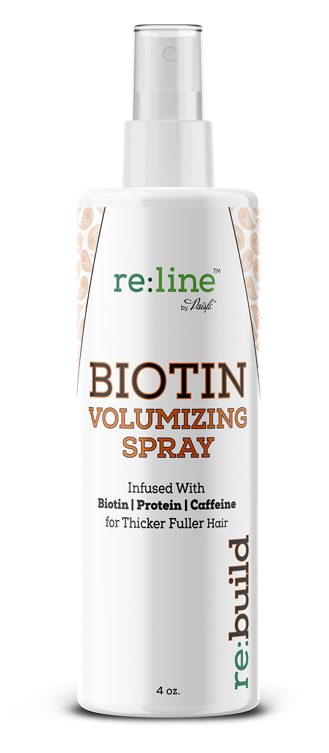 Paisle Botanics Biotin Volumizing Spray being applied to hair for added texture and volume.