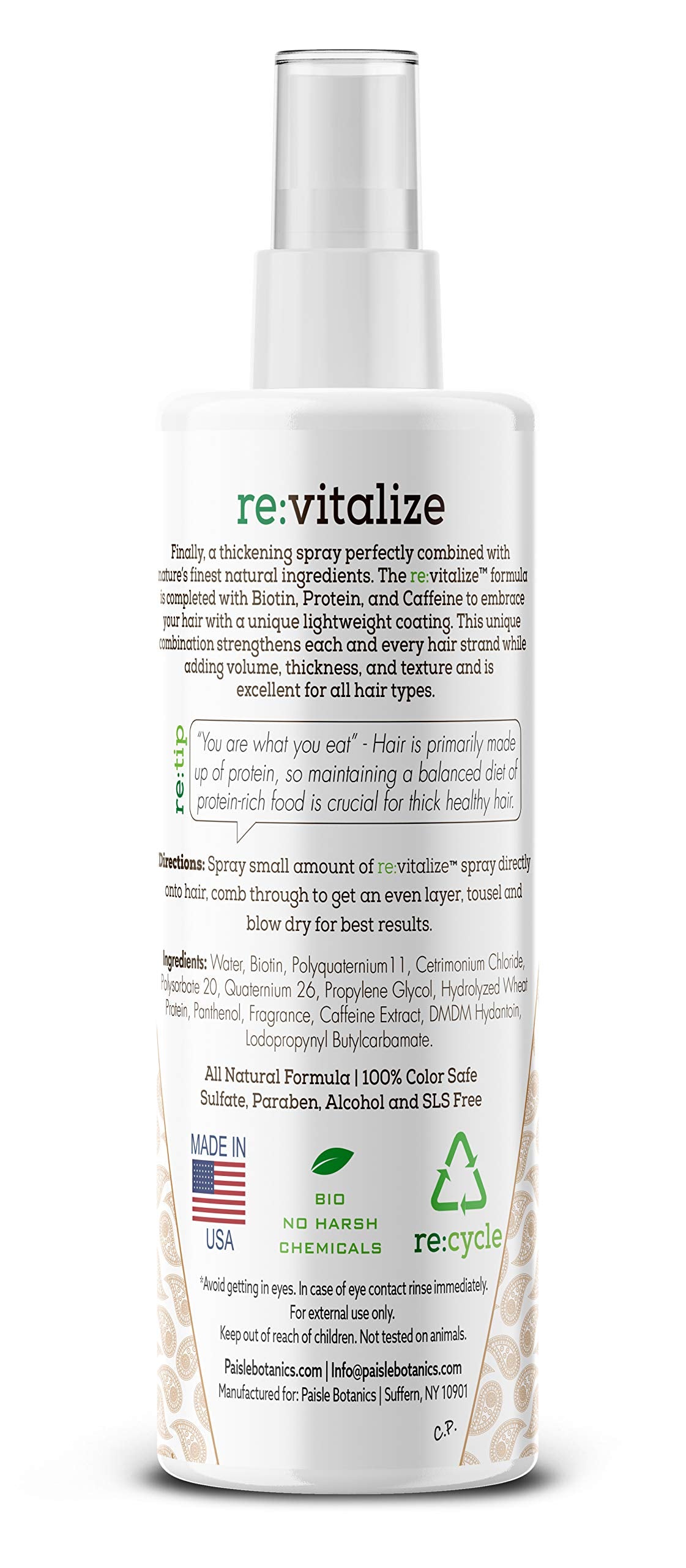 Utilisation pré-styler par Paisle Botanics pour homme et femme, volume et style