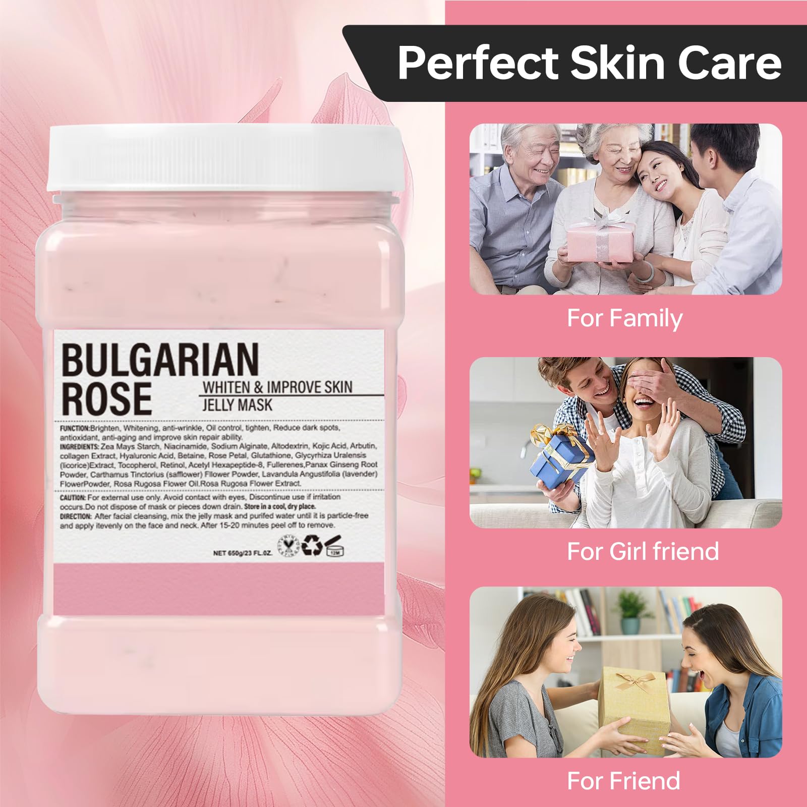 pakmee masque gel extraits de rose et nutriments, douceur et nutrition.