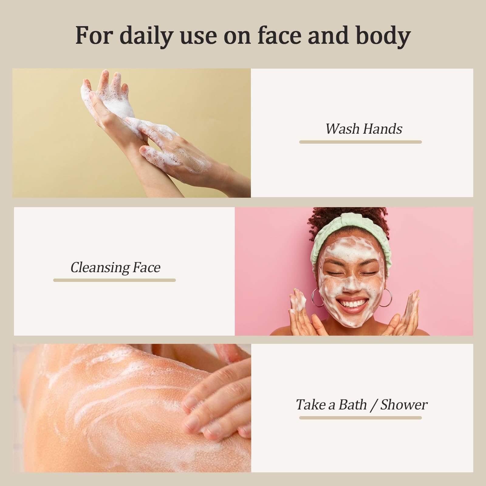 PALFICAB Savon application douce sur le visage.