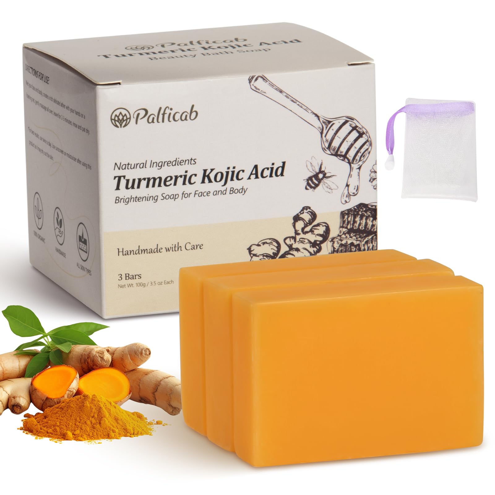 PALFICAB Savon acide kojique éclaircit visages et corps.