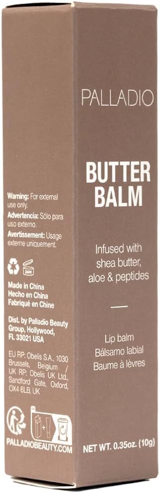 Palladio Butter Balm s'applique directement pour préparer les lèvres ou ajouter une brillance.