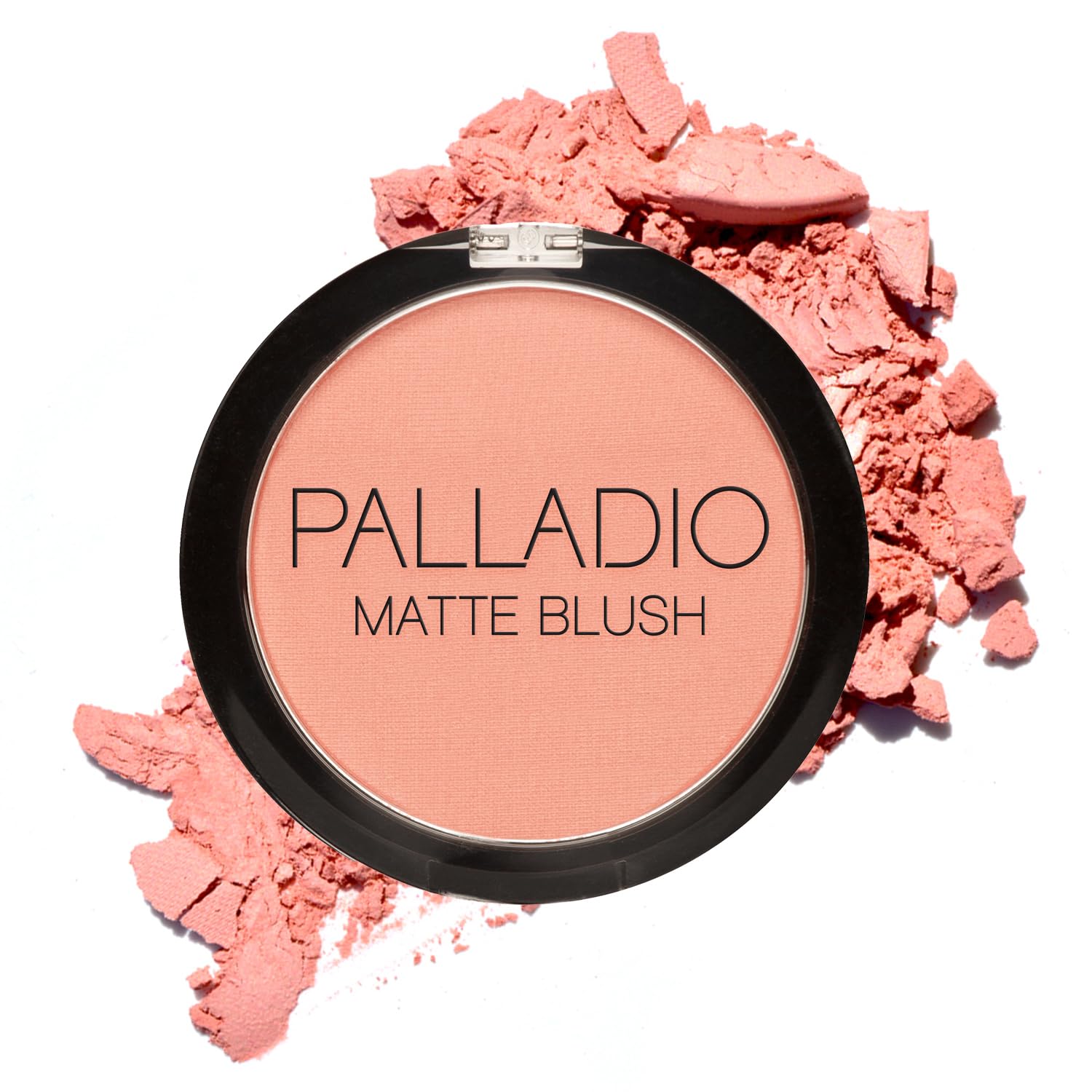 Palladio Fard à Joues Matte appliqué sur les pommettes pour un éclat naturel.