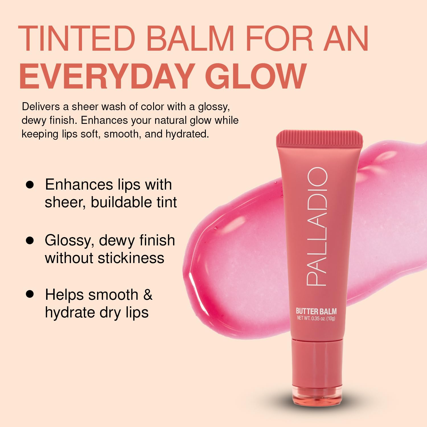 Palladio Butter Balm, teinte naturelle sublime les lèvres.