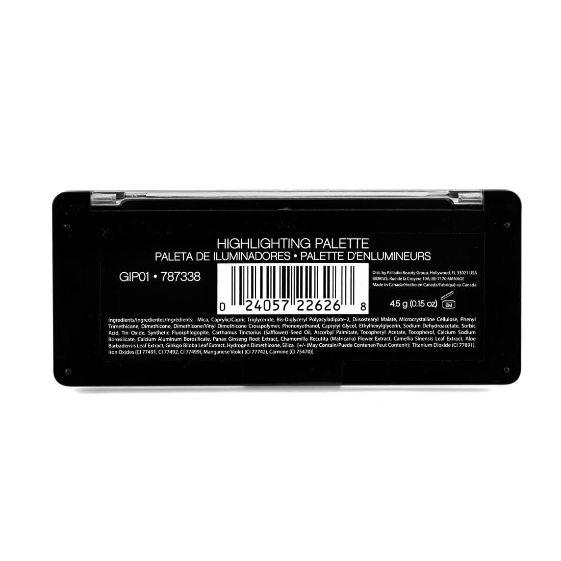 Beauté propre Palladio sans parabènes et Cruelty-free, certifié Leaping Bunny.