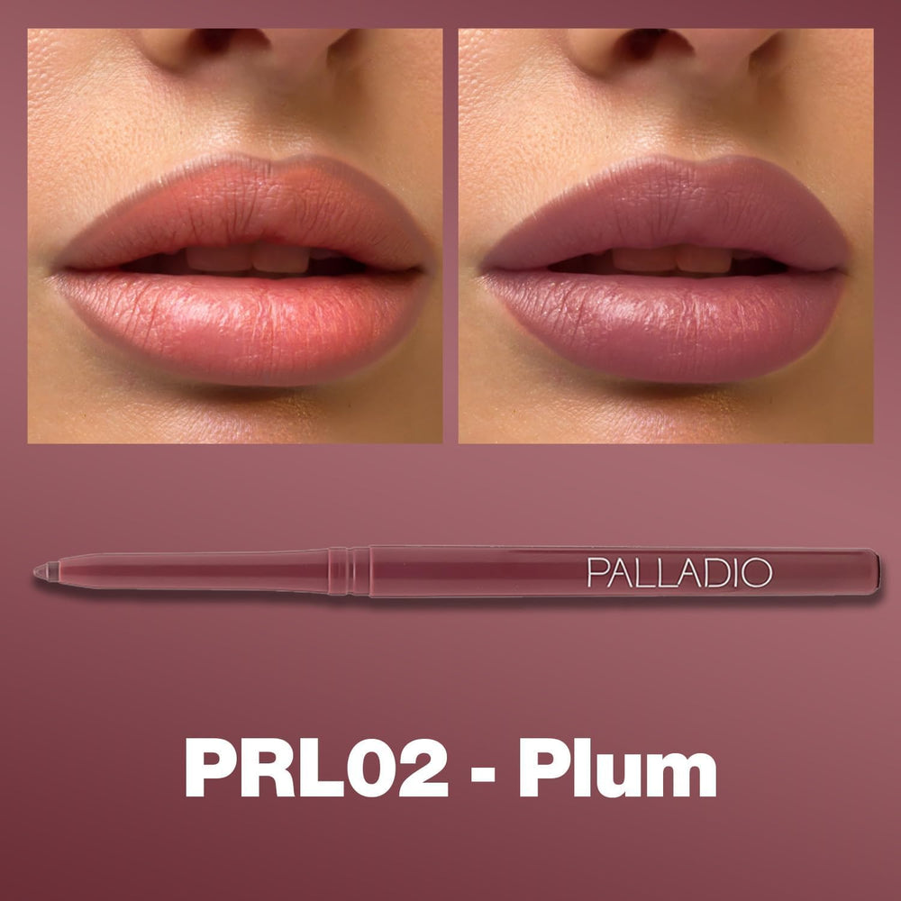 Palladio Crayon Contour Lèvres Rétractable Crème Plum, texture veloutée facilitant le tracé.