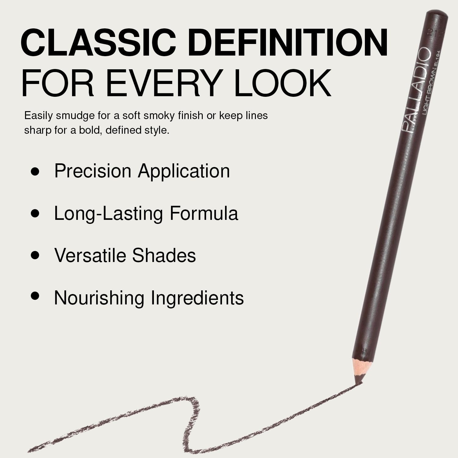 Palladio Crayon Eyeliner Bois Précision Ligne parfaite avec une pression unique.