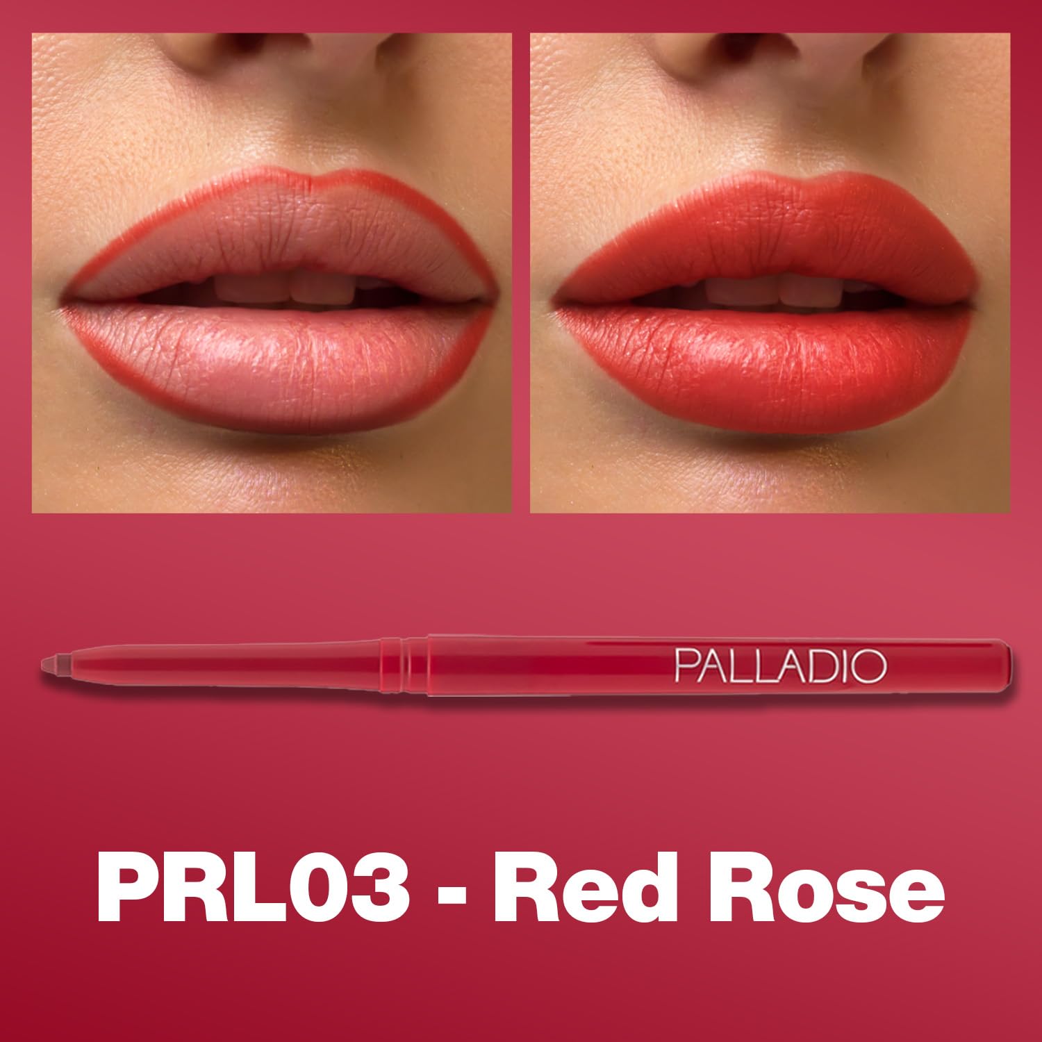 Palladio Crayon Lèvres Imperméable Longue Tenue, sans bavures même lors des repas.