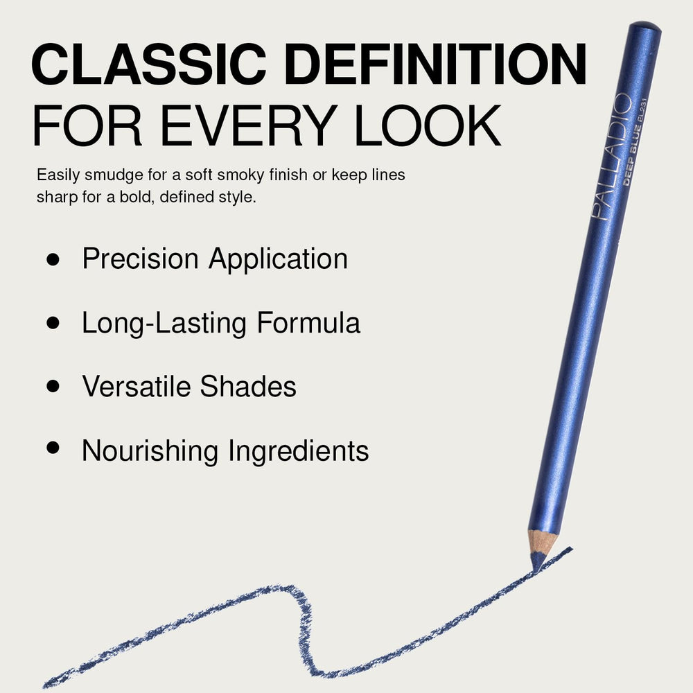 Ligne longue tenue du Crayon Yeux Palladio pour un regard net toute la journée.