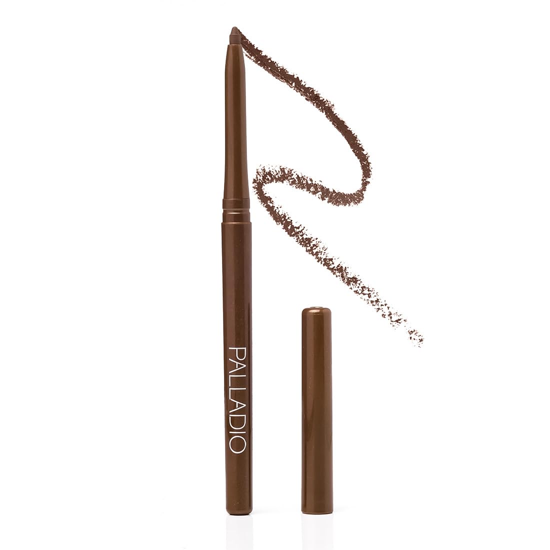 Palladio Crayon Yeux rétractable Brownie, sortie par rotation pour une application rapide.