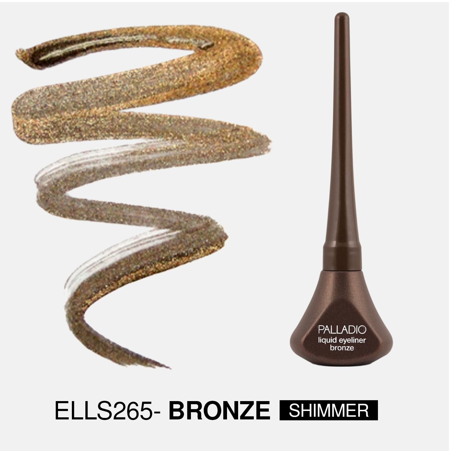 Palladio Eyeliner liquide Bronze — pointe-feutre précise pour des lignes nettes.