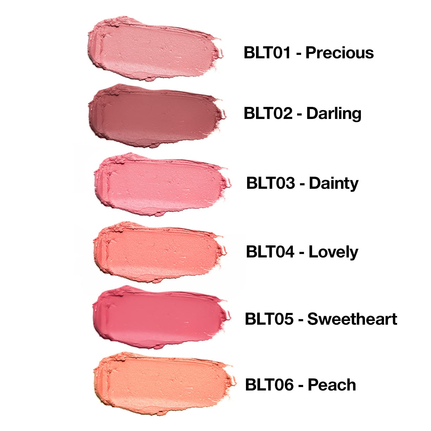 Palladio I'm Blushing 2-en-1 sélection de 6 teintes flatteuses.