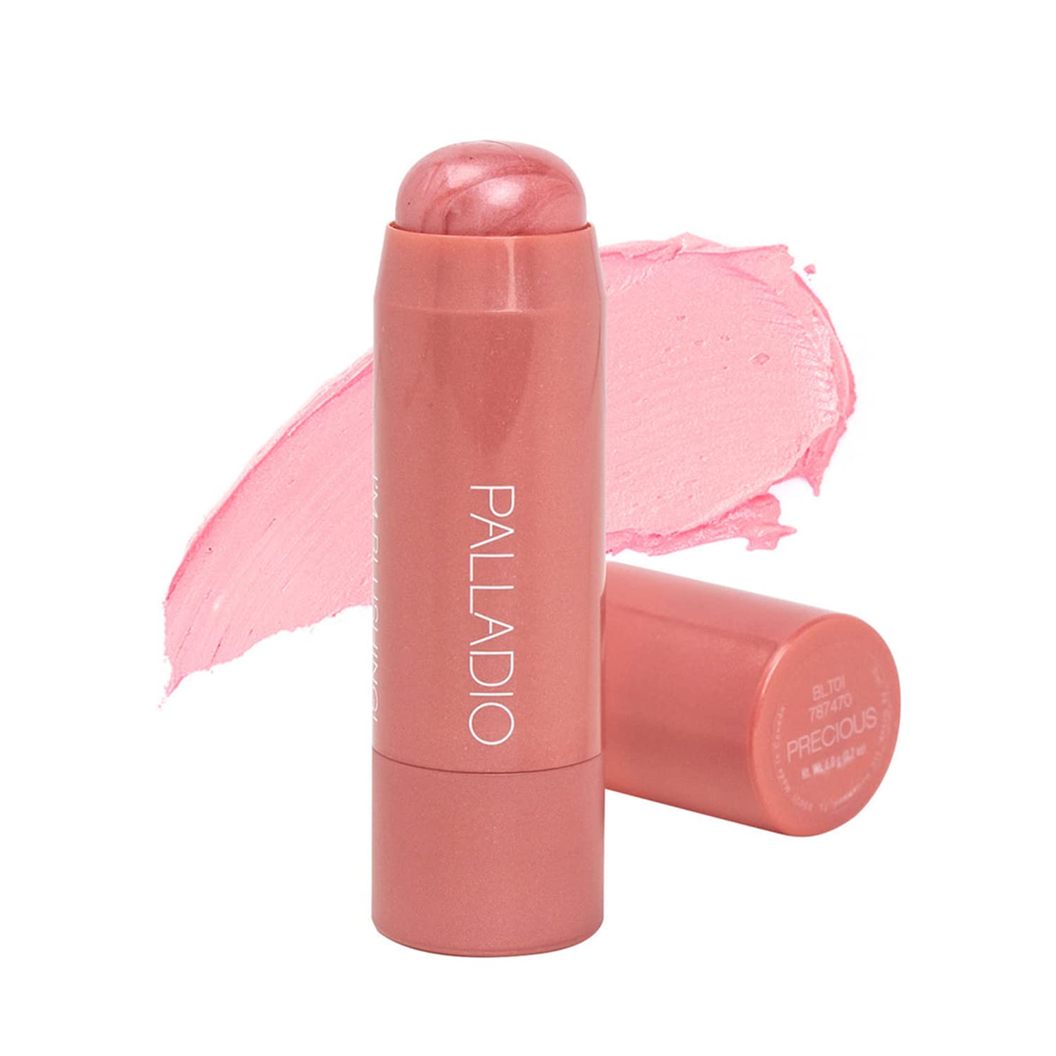 Palladio I'm Blushing 2-en-1 teinte naturelle sur les joues et lèvres.