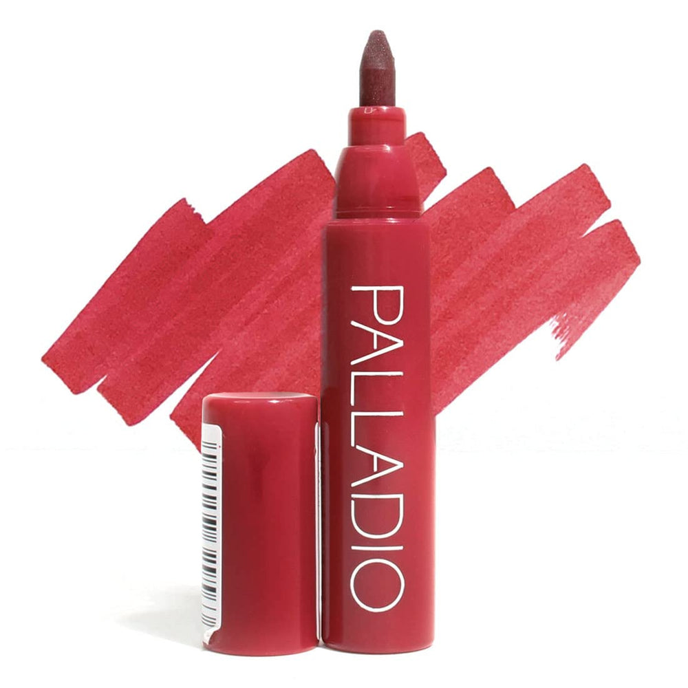 Palladio Lip Stain avec pointe biseau pour application précise et pigment intense.
