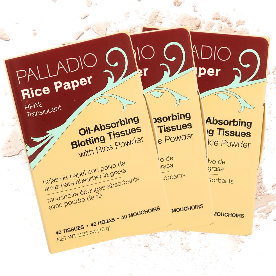 Palladio papier riz absorbant portable pour contrôler les brillances en déplacement