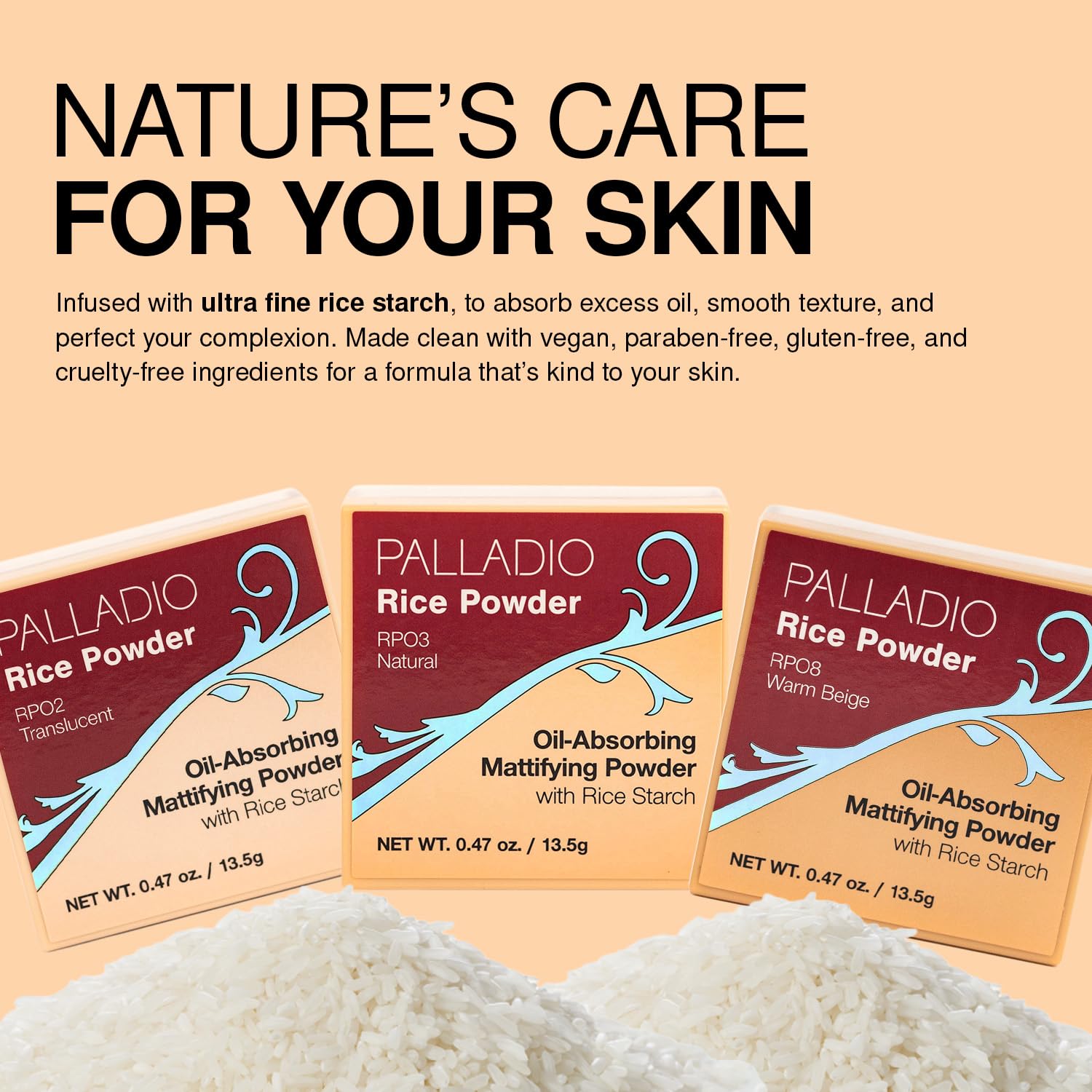 Palladio Poudre riz usage quotidien facile et pratique.