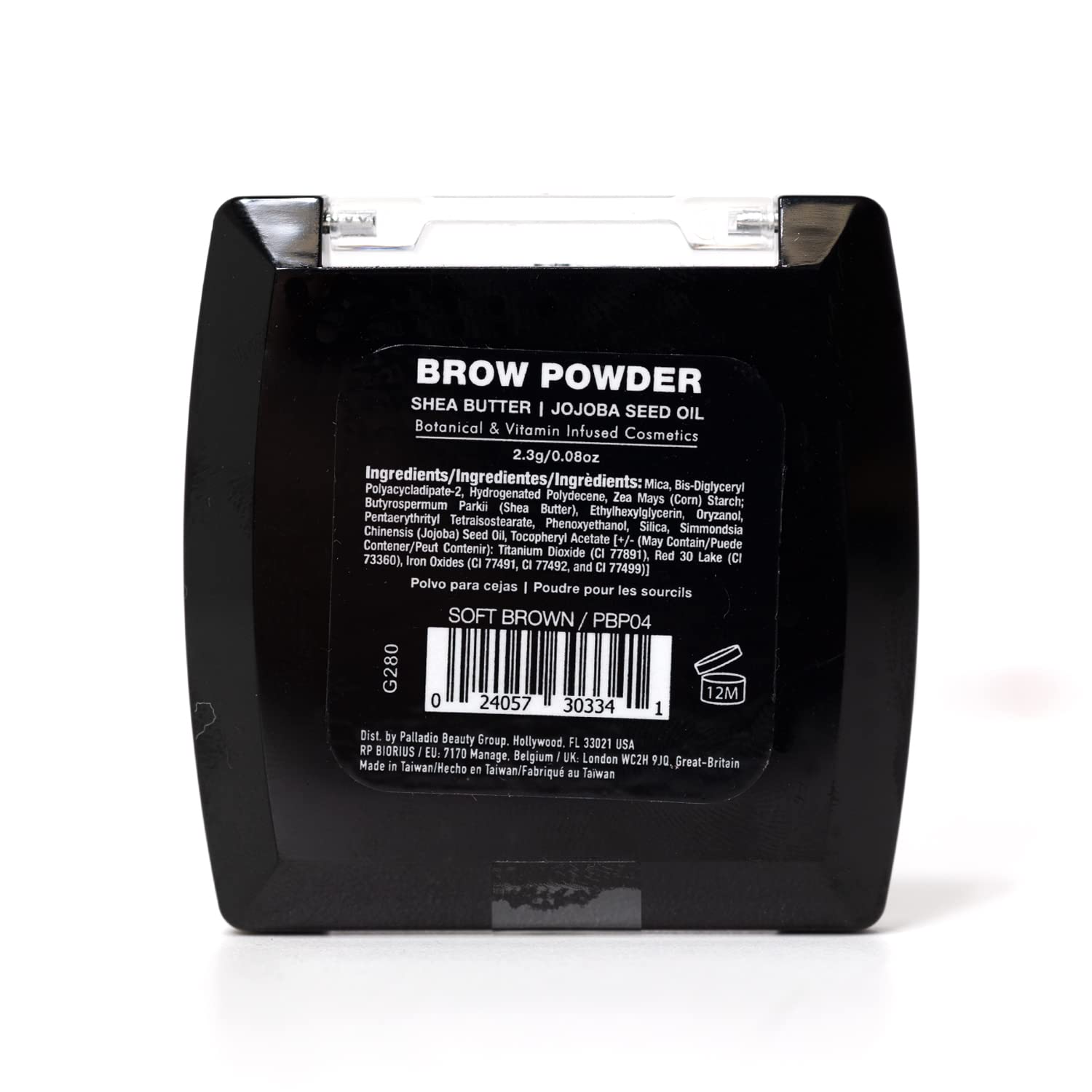 Palladio Poudre Sourcils brun clair: teinte naturelle et subtile.